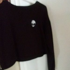 Black alien crop top